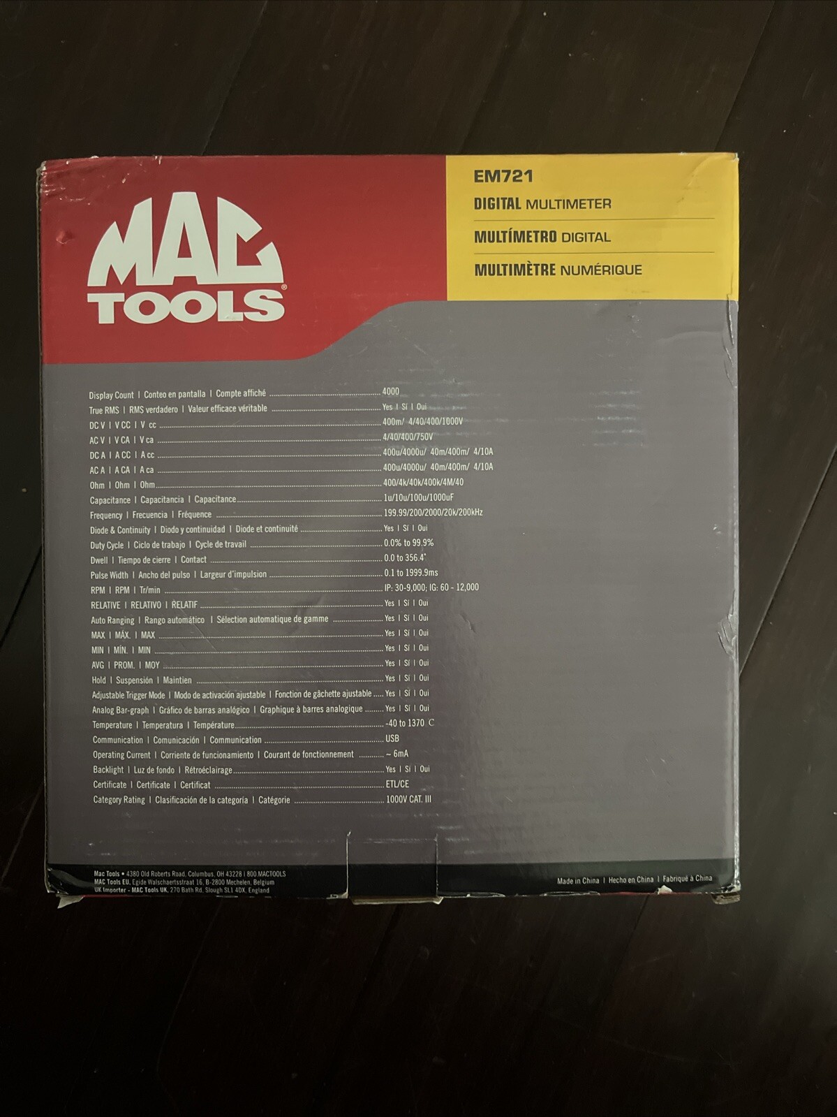 MAC Tools Digital Multimeter EM721