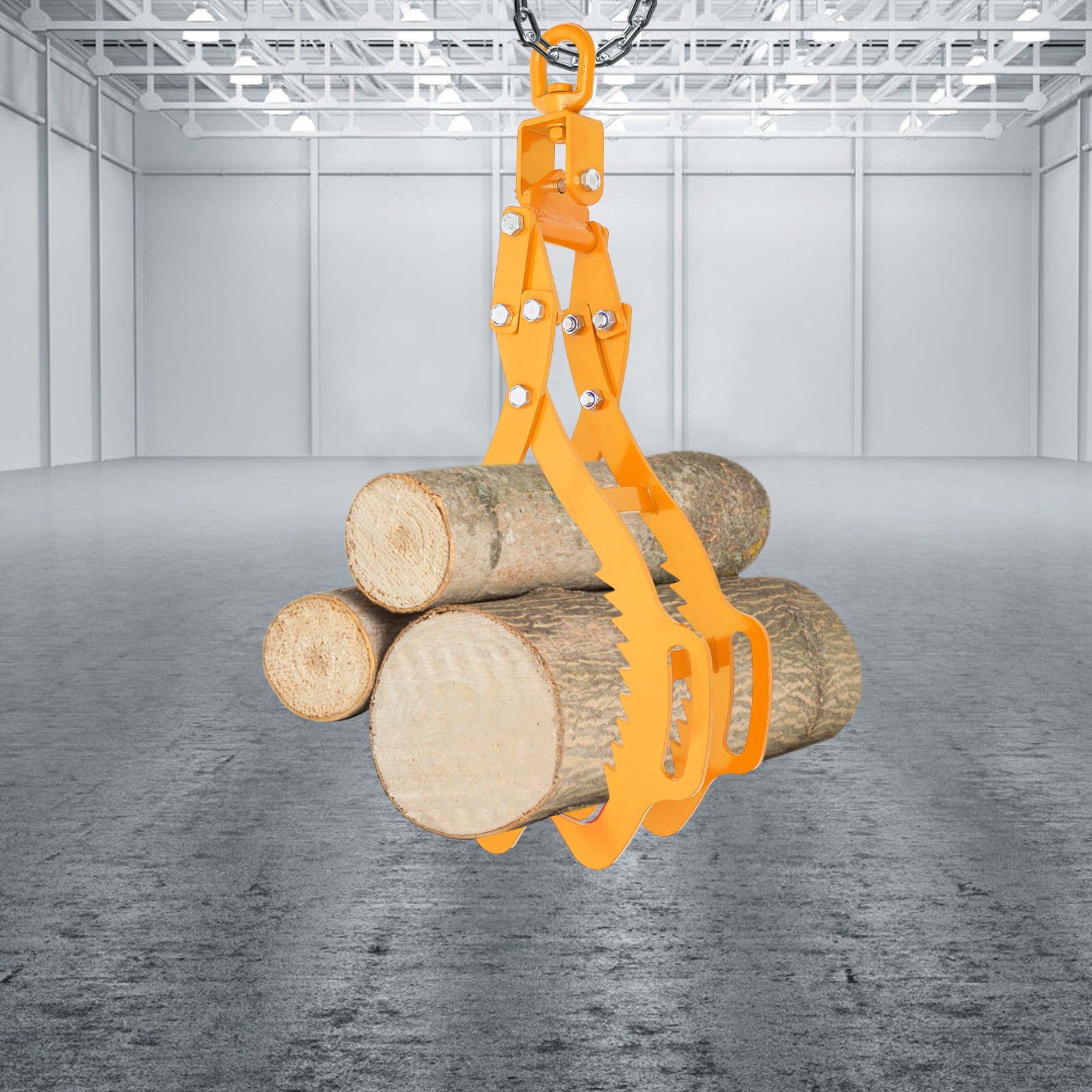28in Log Lifting Tongs Timber Lifting Tongs 4-claw Yellow For Truck ATV Tractor
