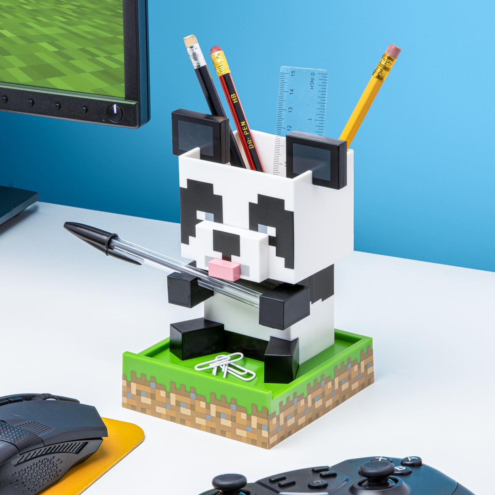 Paladone Minecraft Panda Desktop Organizer – Cute Tidy Stationery Accessory