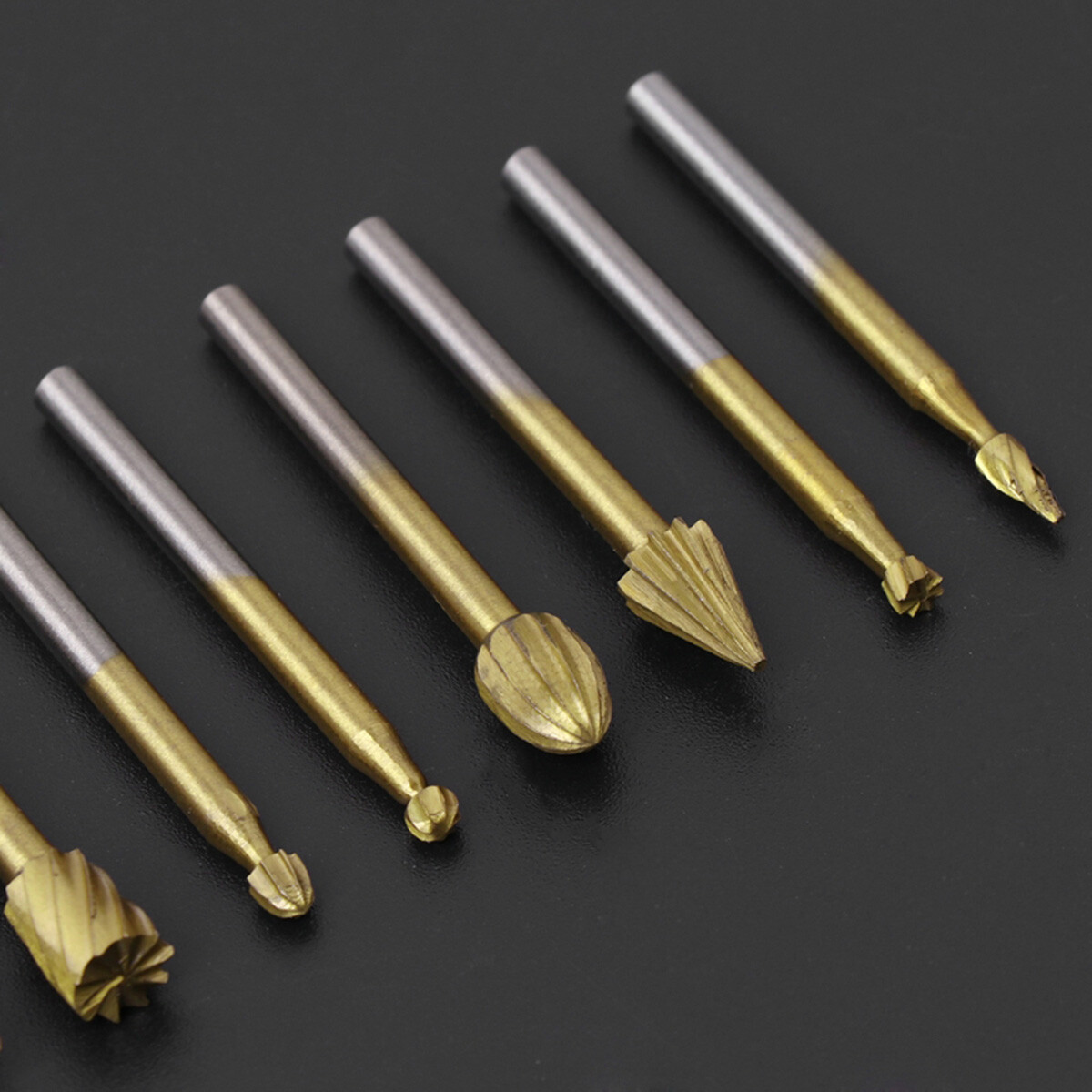 10pcs Tungsten Carbide Burrs Rotary Burr Set 1/4″ Head 1/8 Shank Die Grinder Bit