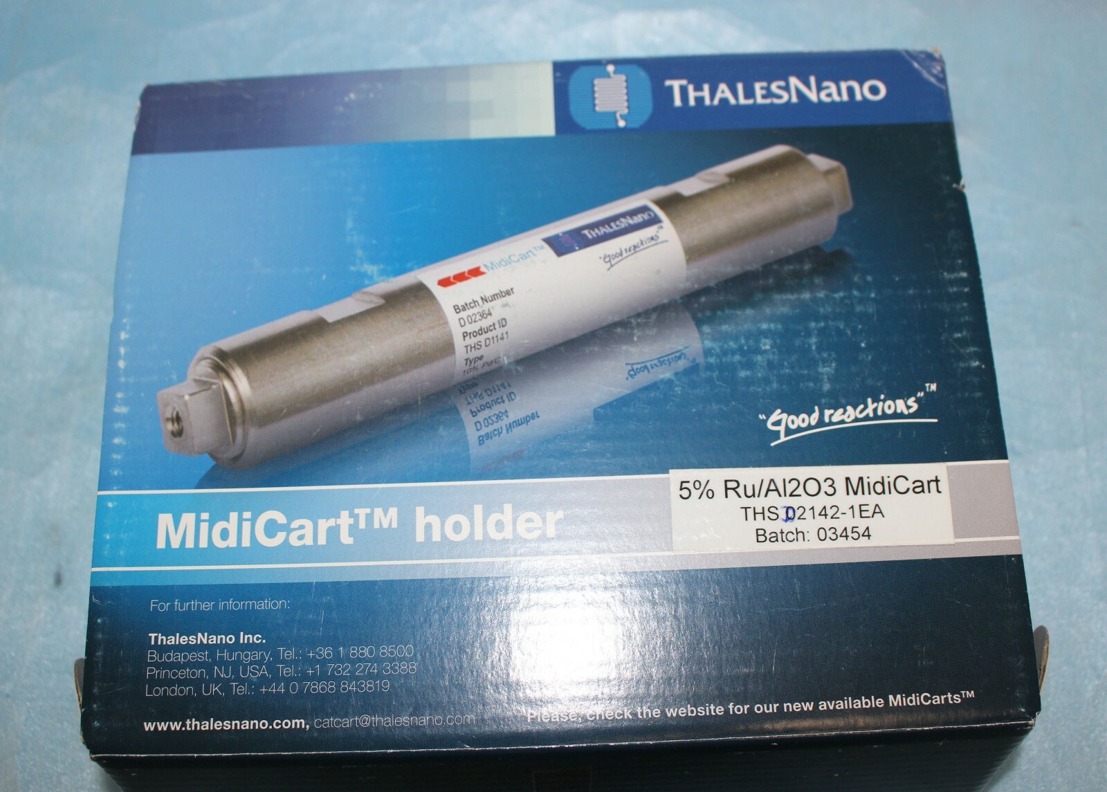 Thales Nano MidiCart Holder Catalyst Cartridge THS D2142-1EA 5% Ru/Al2O3