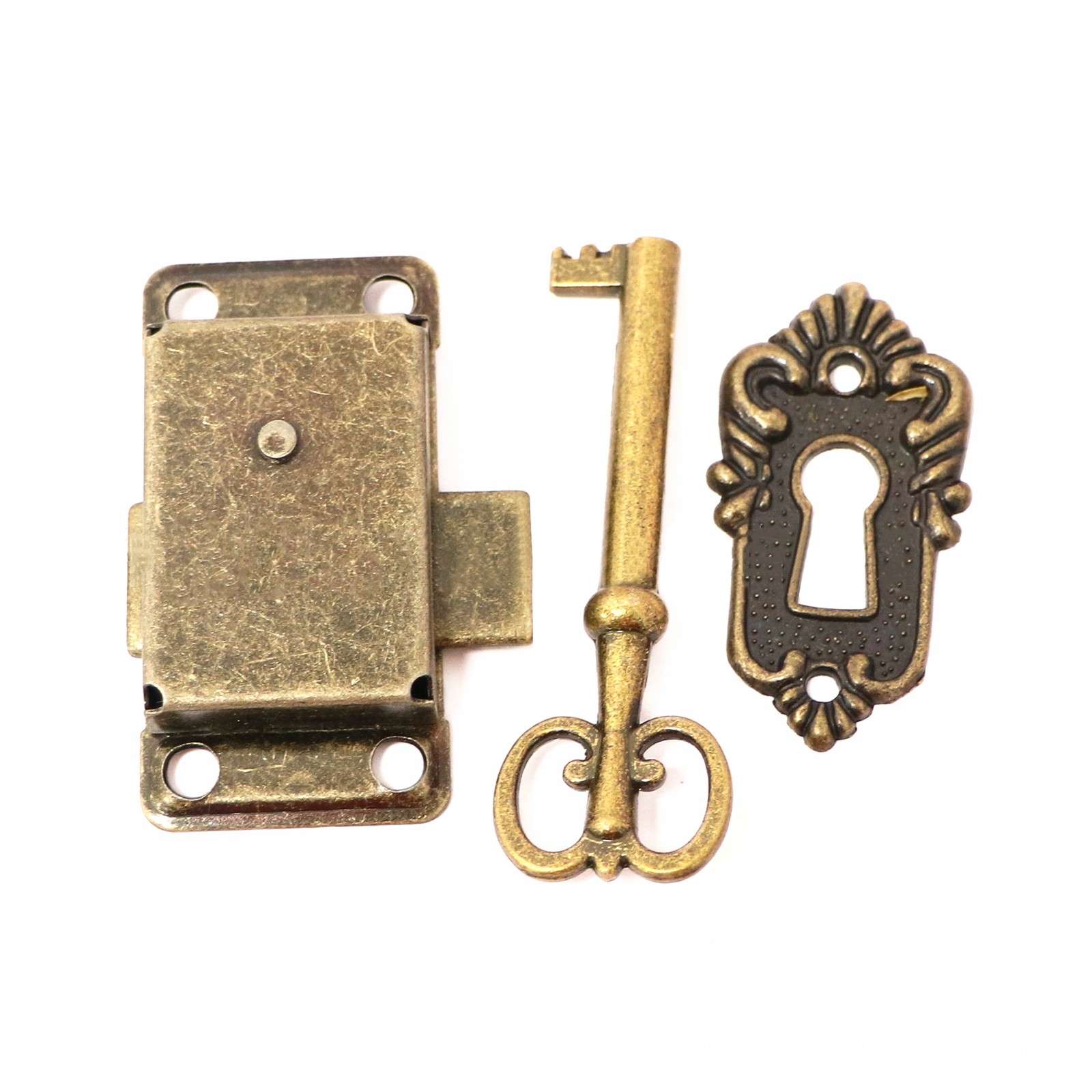 Furniture Cabinet Door Lock Set with Key Antique Drawer Wardrobe Lock Decorative