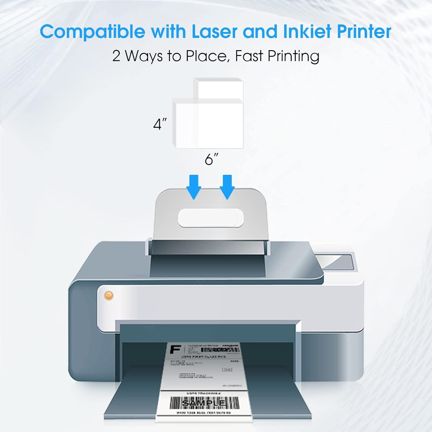 MaxGear 4×6 inch Shipping Address Labels,for Inkjet or 4″ x 6″, Clear, White