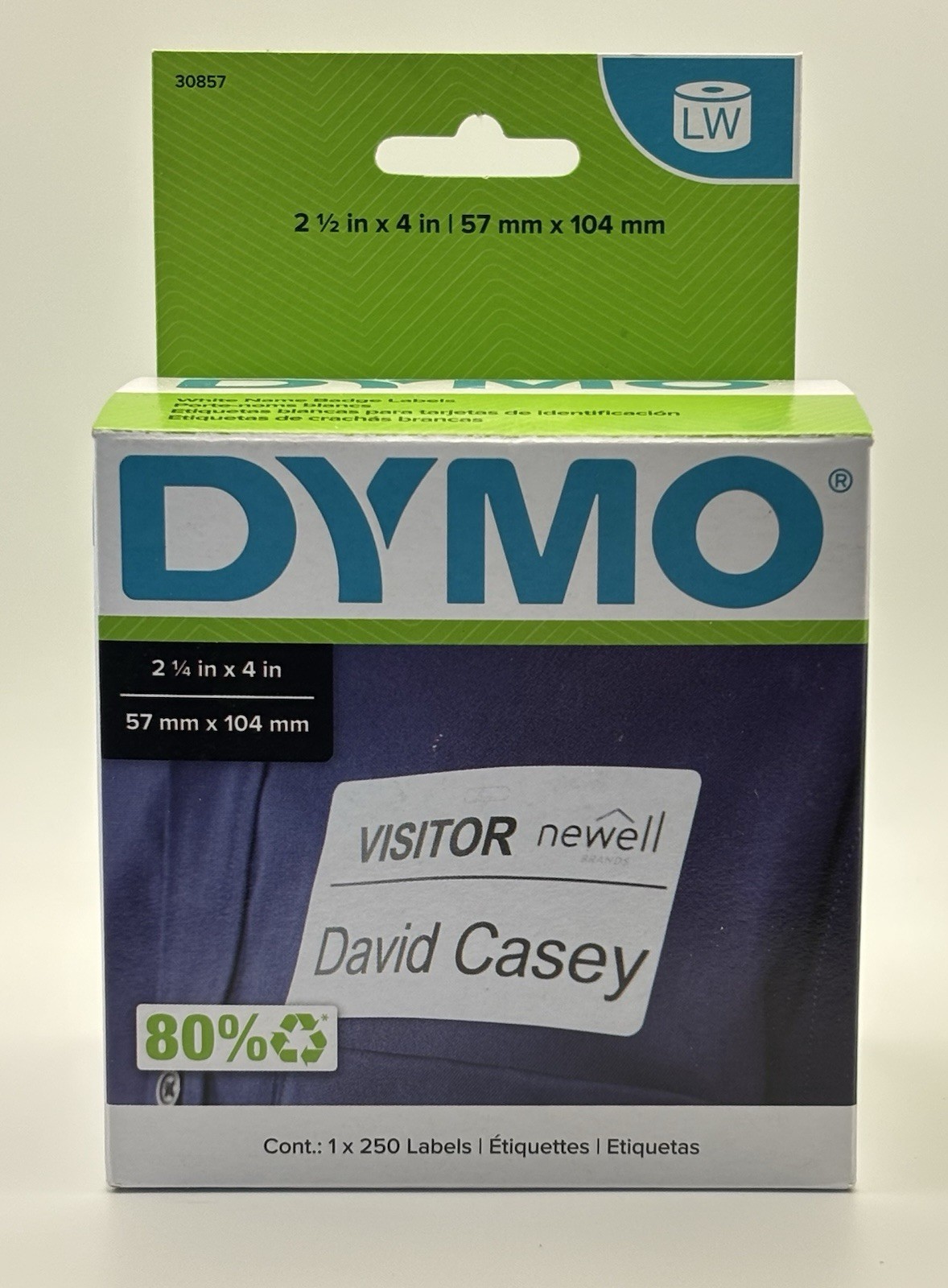Dymo 30857 White Name Badges 2 1/2 x 4″ 250 Roll – Massive Lot 4 Sealed 4 Used