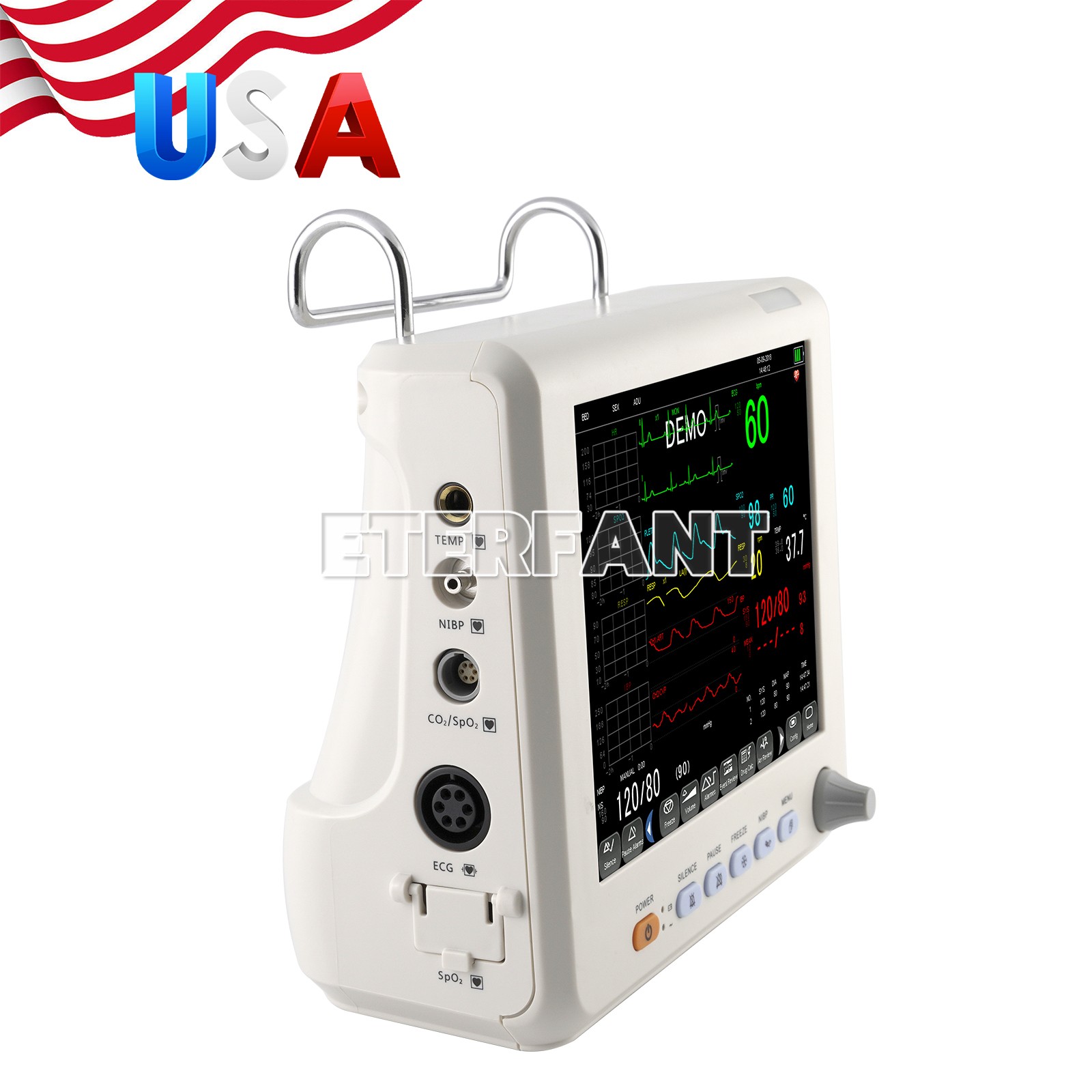 8/12/15» Multi-parameter Patient Monitor Vital Sign ECG NIBP RESP TEMP SPO2 PR