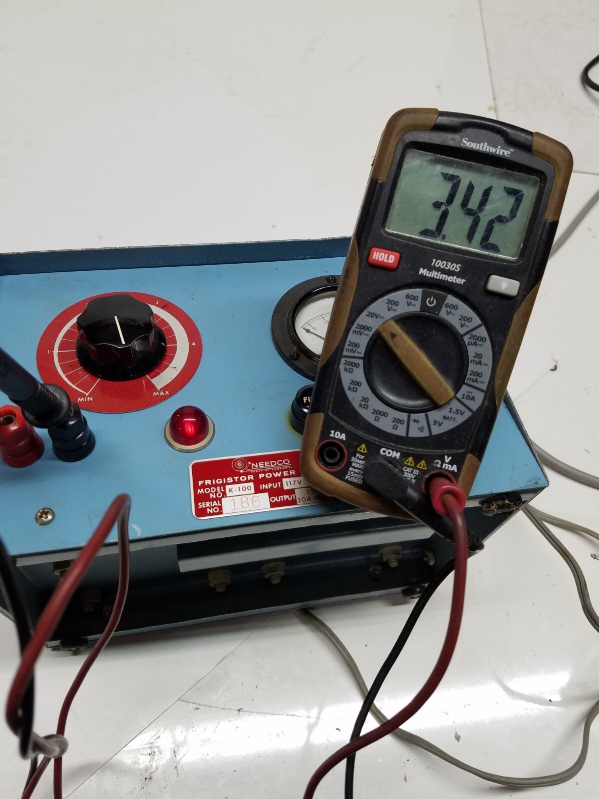 Needco K-100 Frigistor Power Pack Variable DC Supply 1.2v, 20a ~ Vintage
