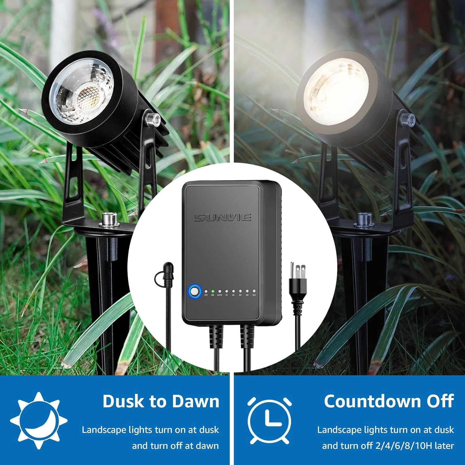 All-In-One LED Landscape Lighting Kit, 8-Pack Low Voltage Landscape Lights with