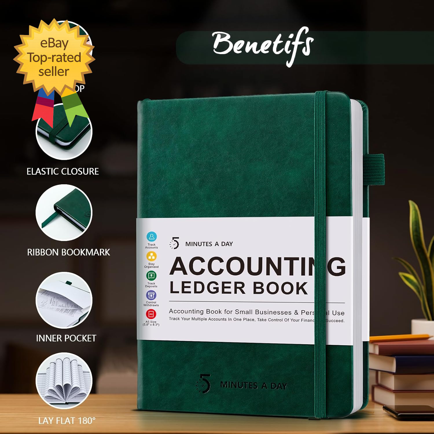 Accounting Ledger Book Business Expense Tracker Notebook Personal Finance Check