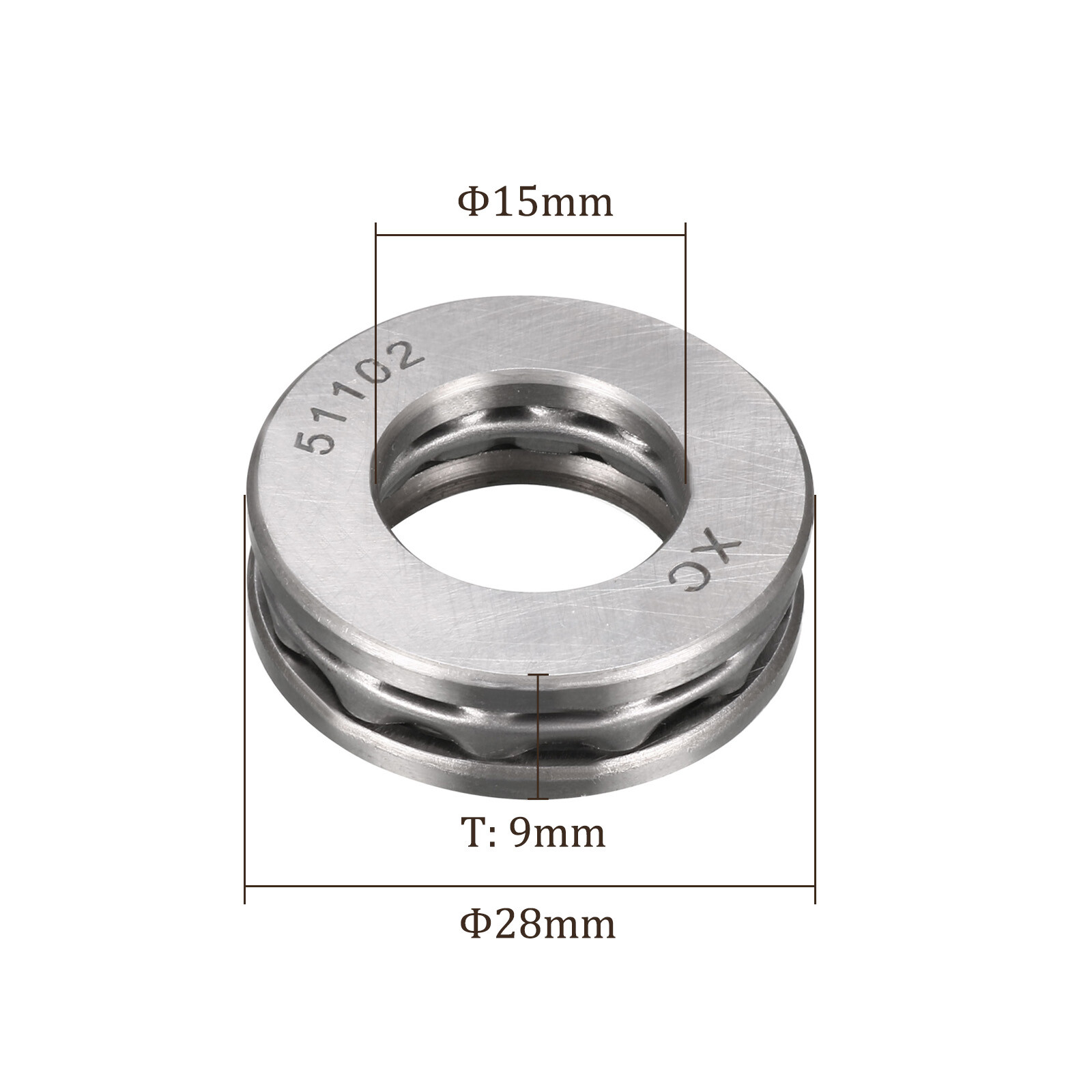 4pcs 51102 Thrust Ball Bearing 15mm x 28mm x 9mm Chrome Steel Miniature