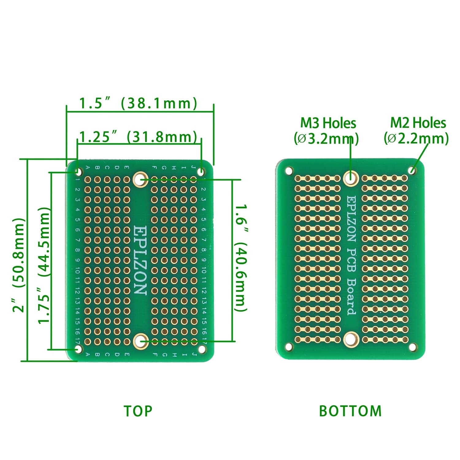 5 PCS Solderable Breadboard PCB Board GoldPlated Arduino Projects 3.5×2.05