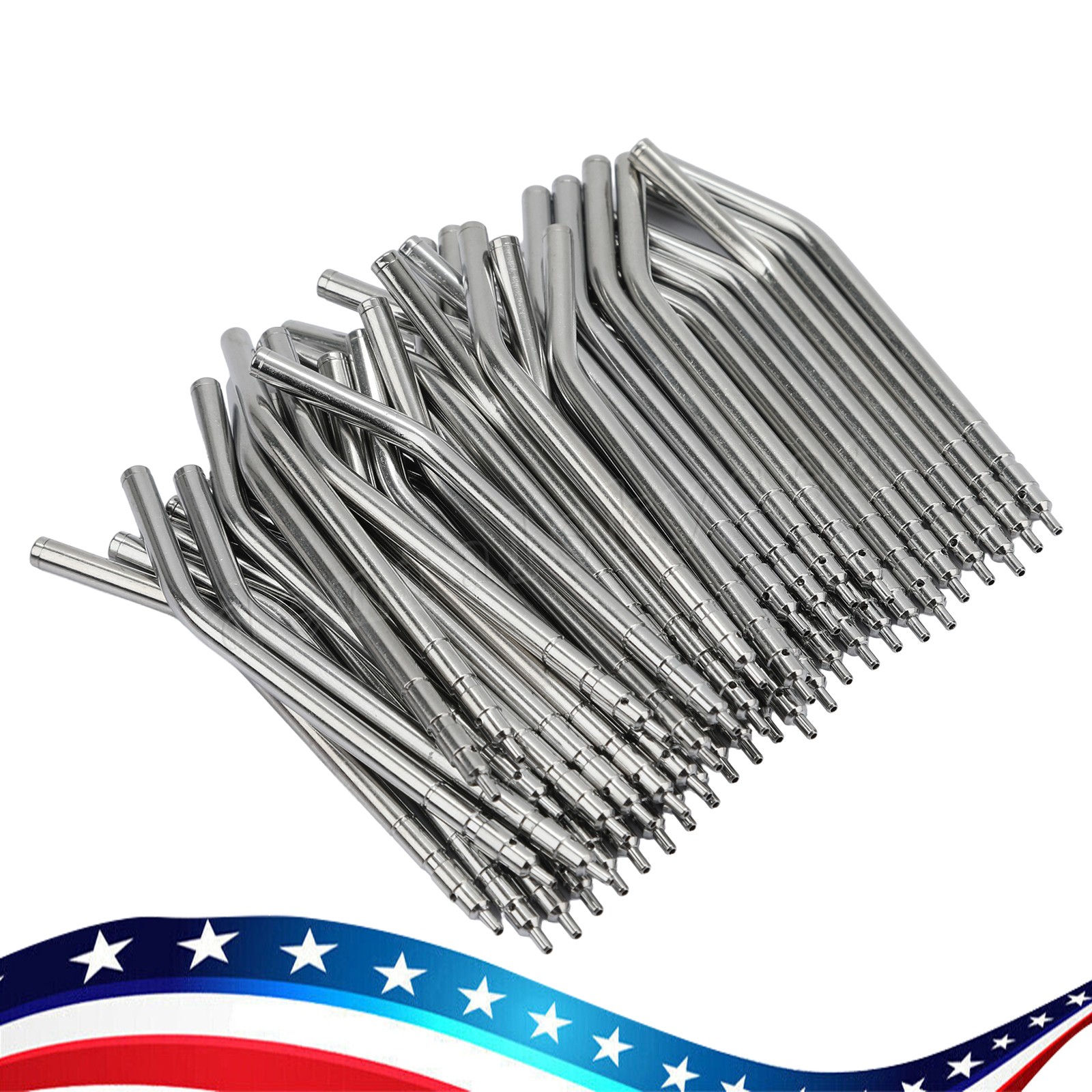 50 Dental Air Water Spray 3 Way Syringe 134℃ Autoclavable Nozzles/Tips/Tubes
