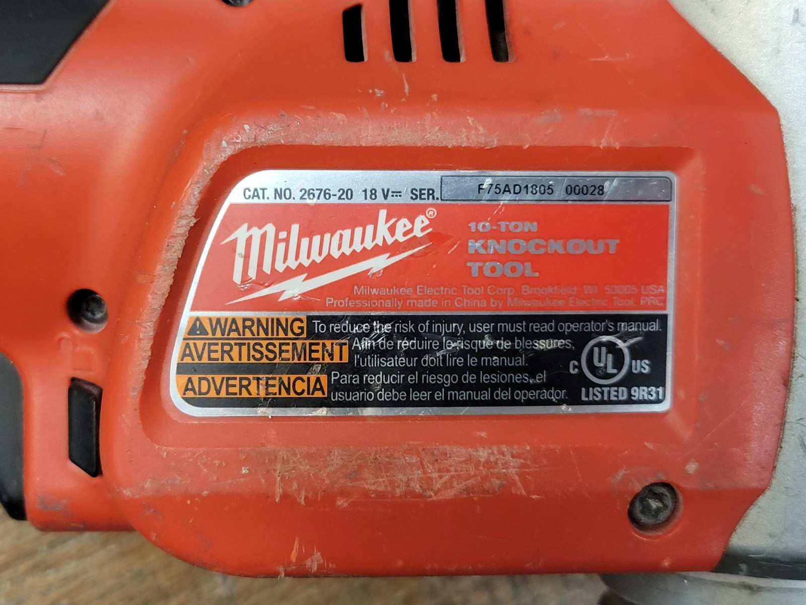 Milwaukee 2676-20 Force Logic M18 10-Ton Knockout Tool
