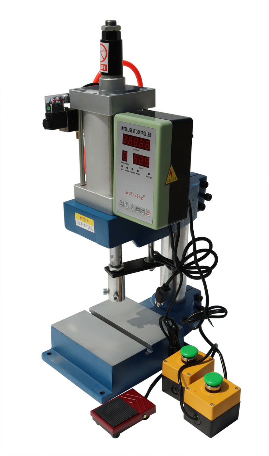 Pneumatic Punch Press Machine 660lb/300kg Desktop Air Puncher Single-Acting Work