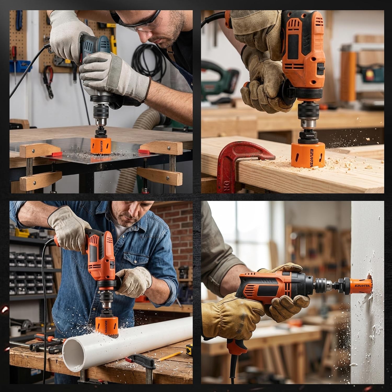 17PCS Bi-Metal Hole Saw Kit, 3/4″-2-1/2″ Hole Cutters | One Arbor Fits All, Dual