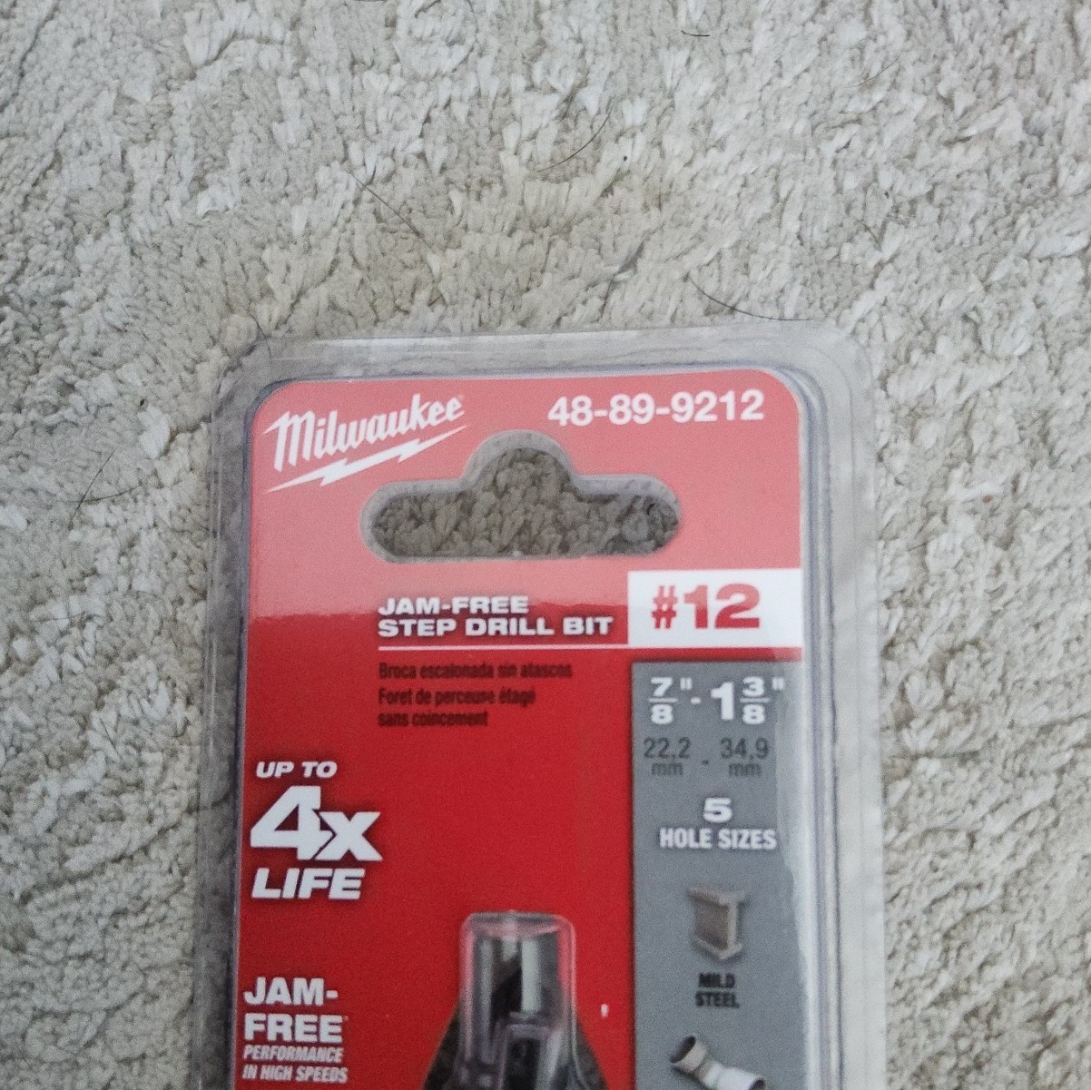 Milwaukee 48-89-9212 Jam-Free Step Drill Bit for Metal, 7/8 in to 1 3/8 in