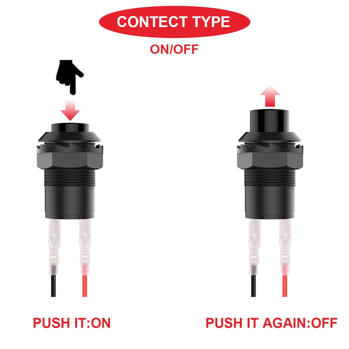 12Pcs 12Mm Black Mini round Latching Push Button Switch AC 250V 1.5A 125V 3A on