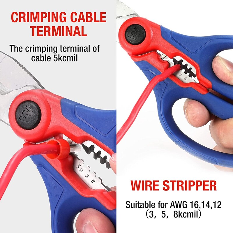 WORKPRO Electricians Scissors 6.4-INCH Professional Electrician Shears Stainless