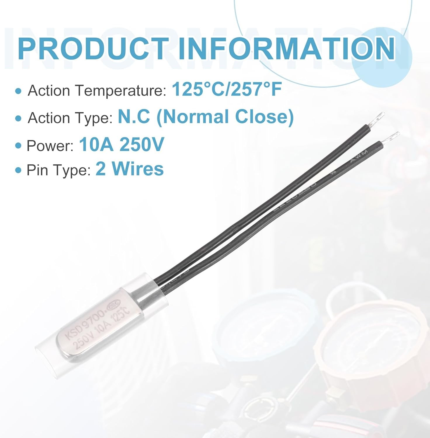 5Pcs KSD9700 Thermostat 125C 257F Normally Close Temperature Switch Thermal