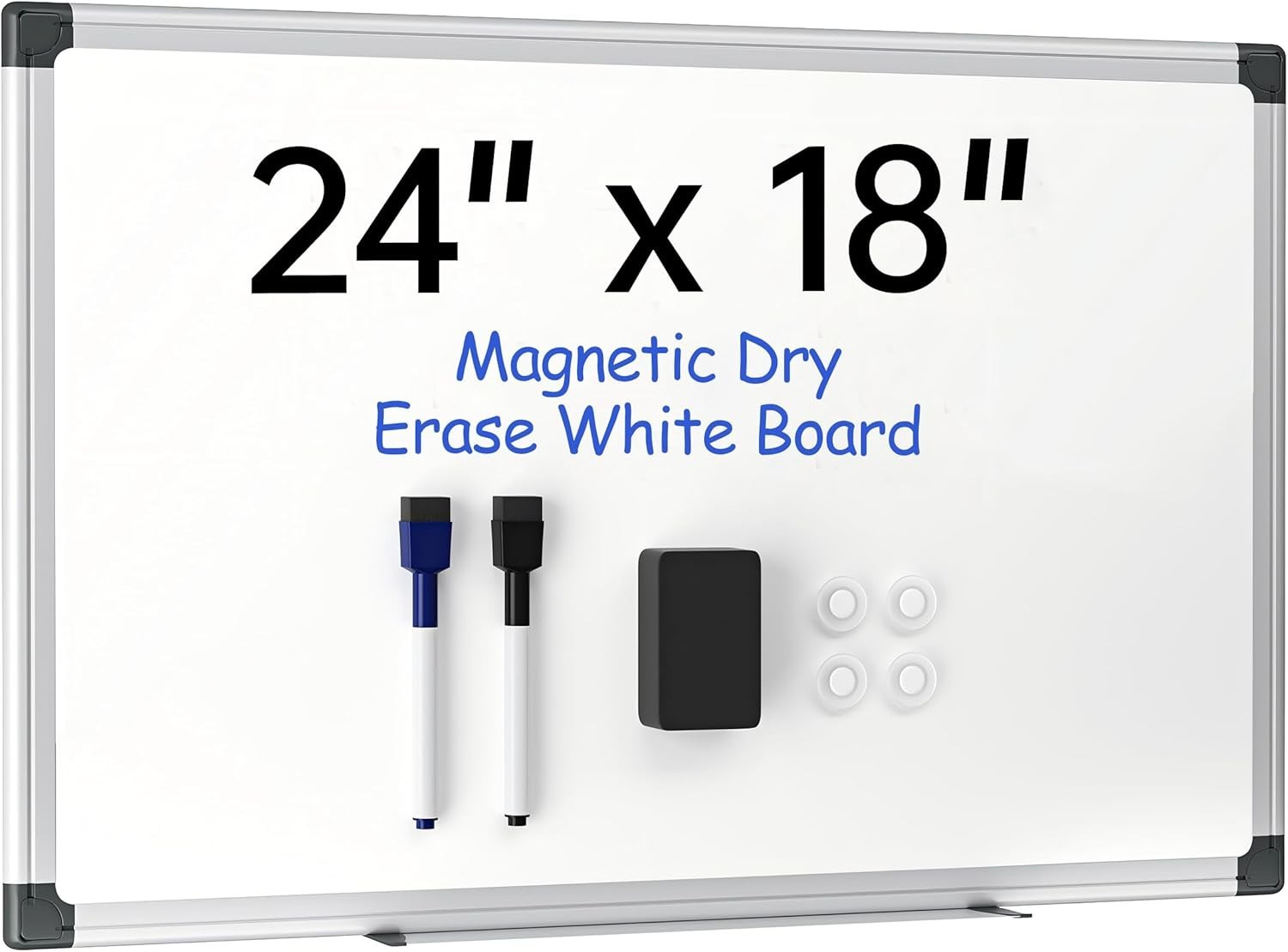 24″ x 18″ Magnetic Whiteboard for Wall Dry Erase Board with Silver Frame Hanging