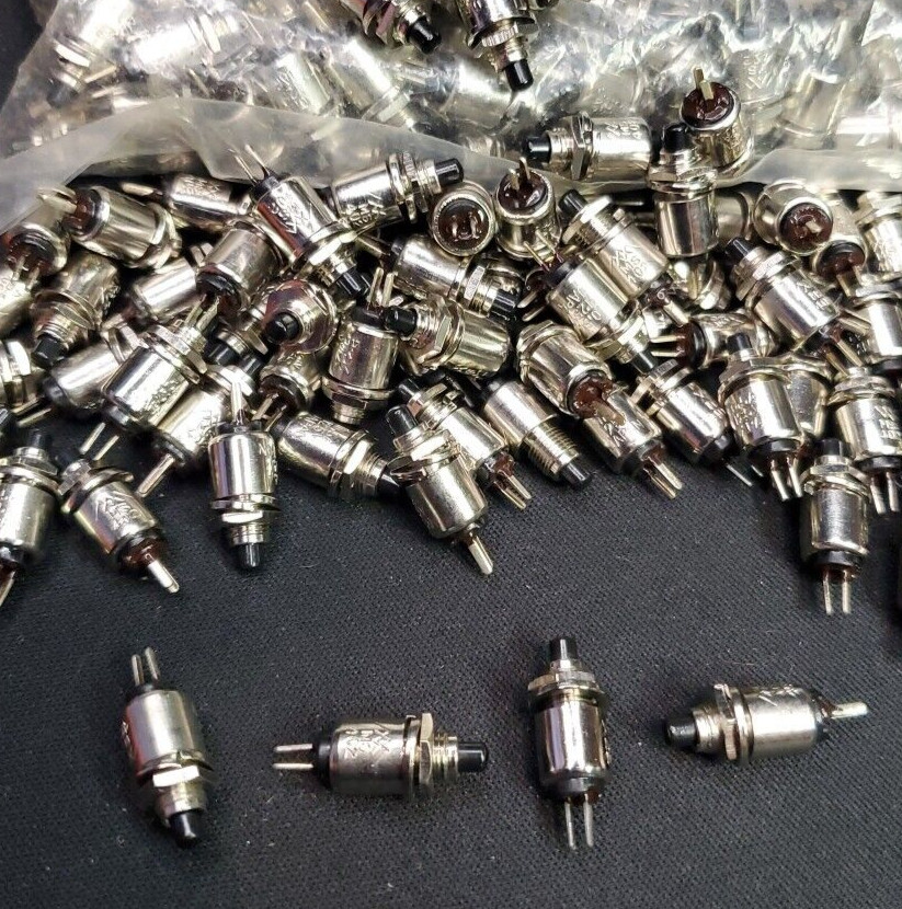 Lot of 100 10PA019 Momentary On Pushbutton Switch, Solder Terminals .5A @ 125va