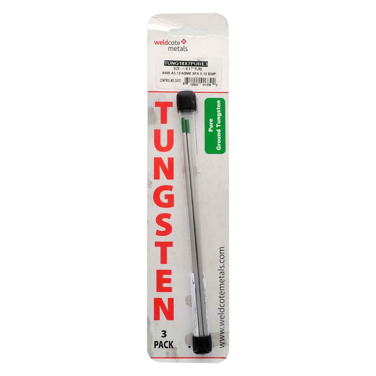 Weldcote TUNG187PURE3 Pure Tungsten Electrode 1/8 X 7″ 3 pack