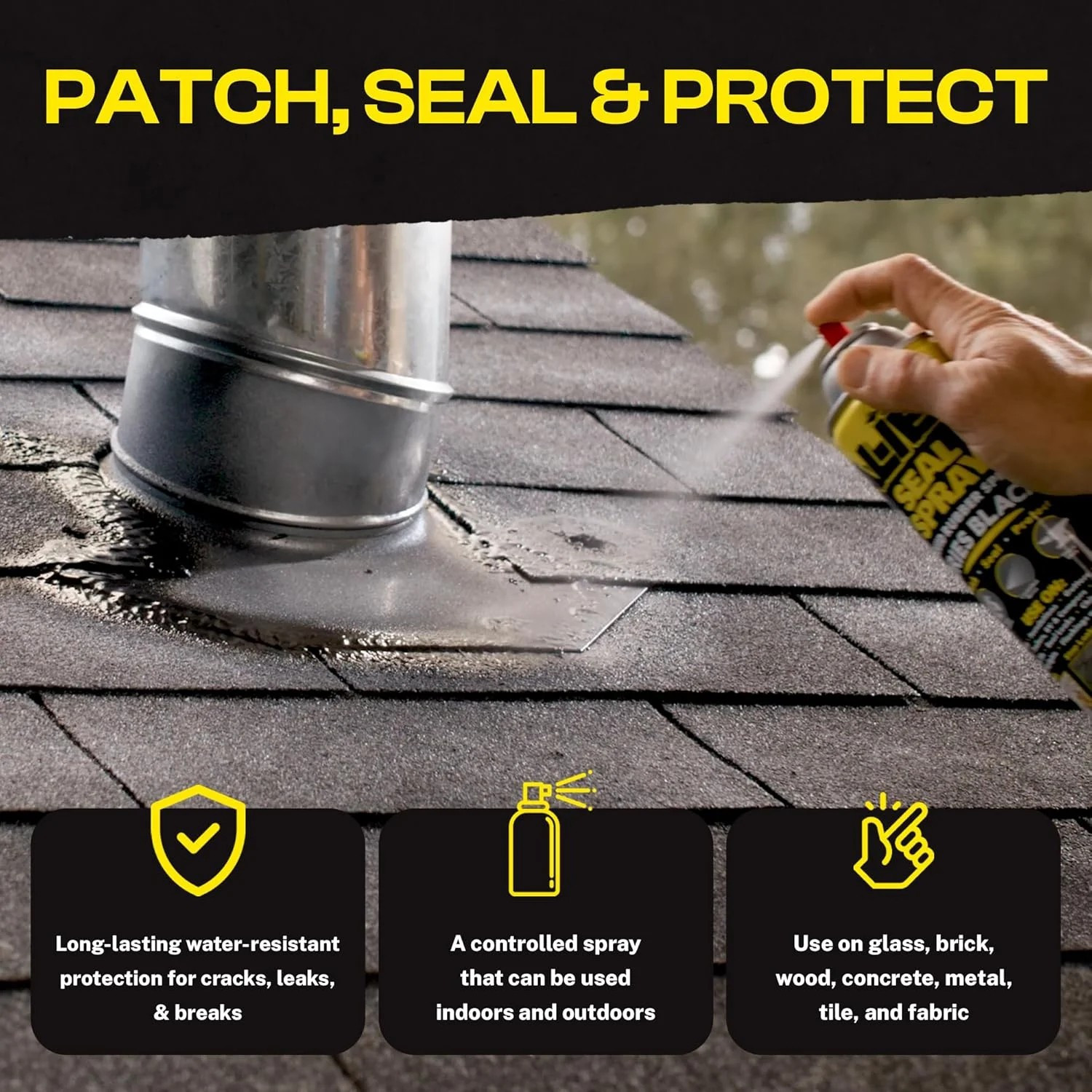 Waterproof Sealant Spray Clear Caulk 14 oz Liquid Rubber Seal Insulate Indoor