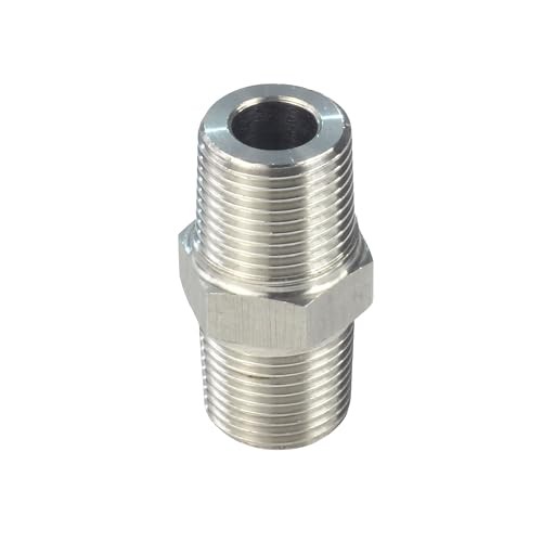 HFS(R) 3/8″ NPT Male to 3/8″ NPT Male Threaded Hex Nipple Stainless Steel 304