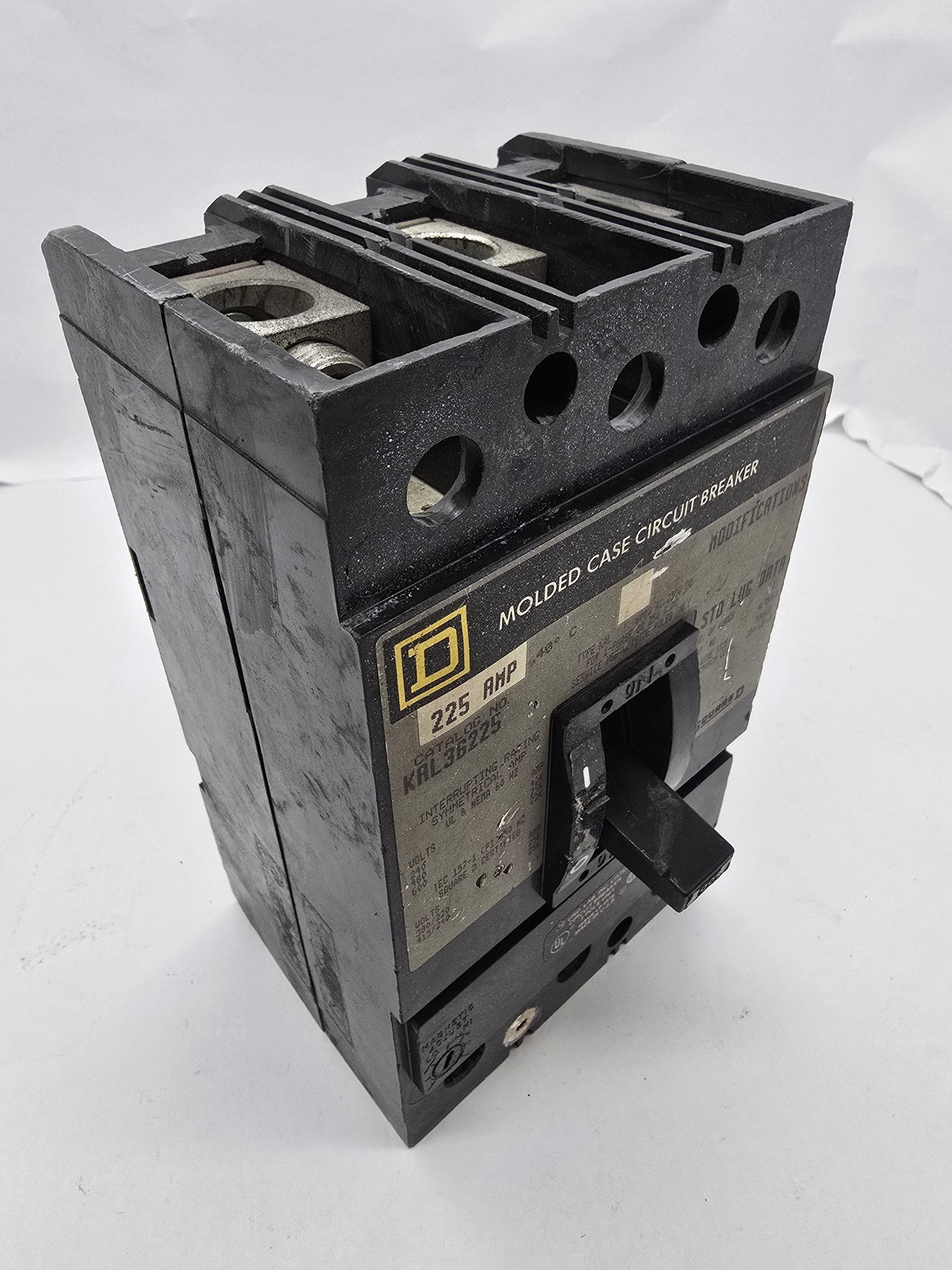 Square D KAL36225 Bolt-On Circuit Breaker 225A 3P 3PH 600VAC 250VDC 22KA KAL