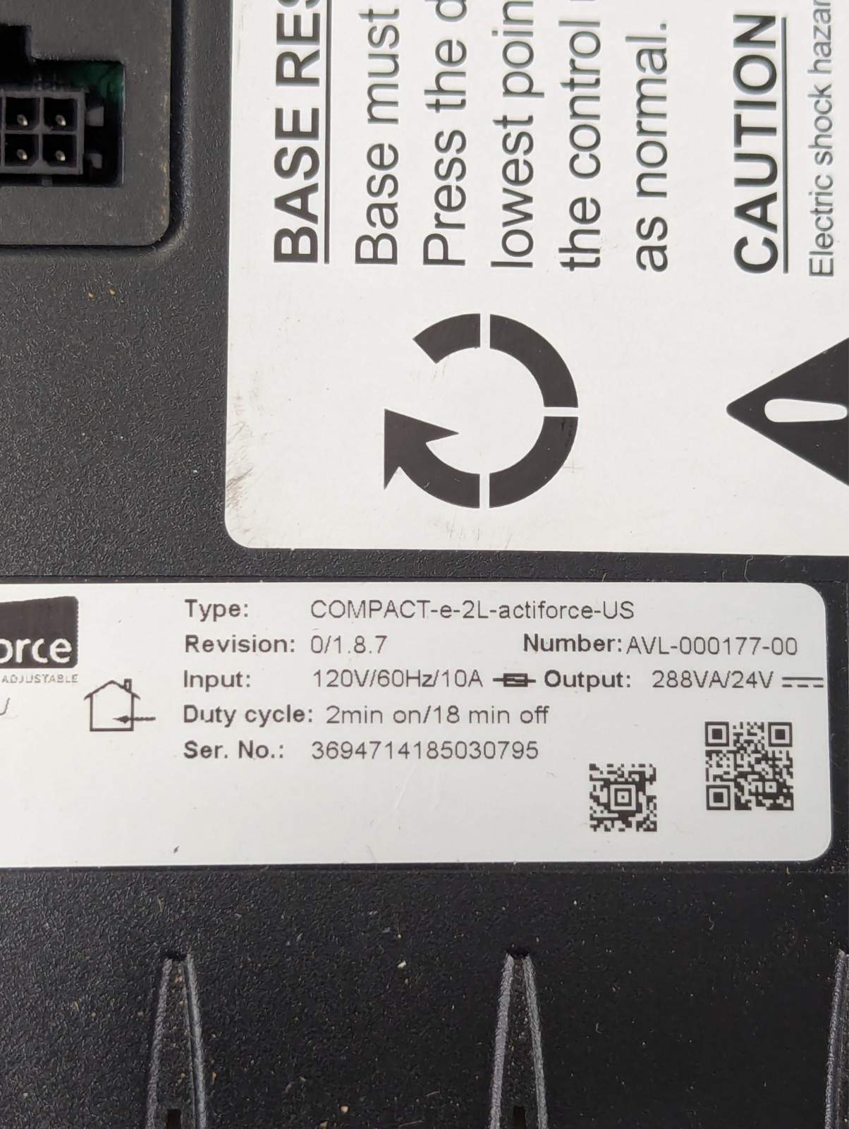 COMPACT-e-2L-actiforce-US Control Unit for Electric Adjustable Desk