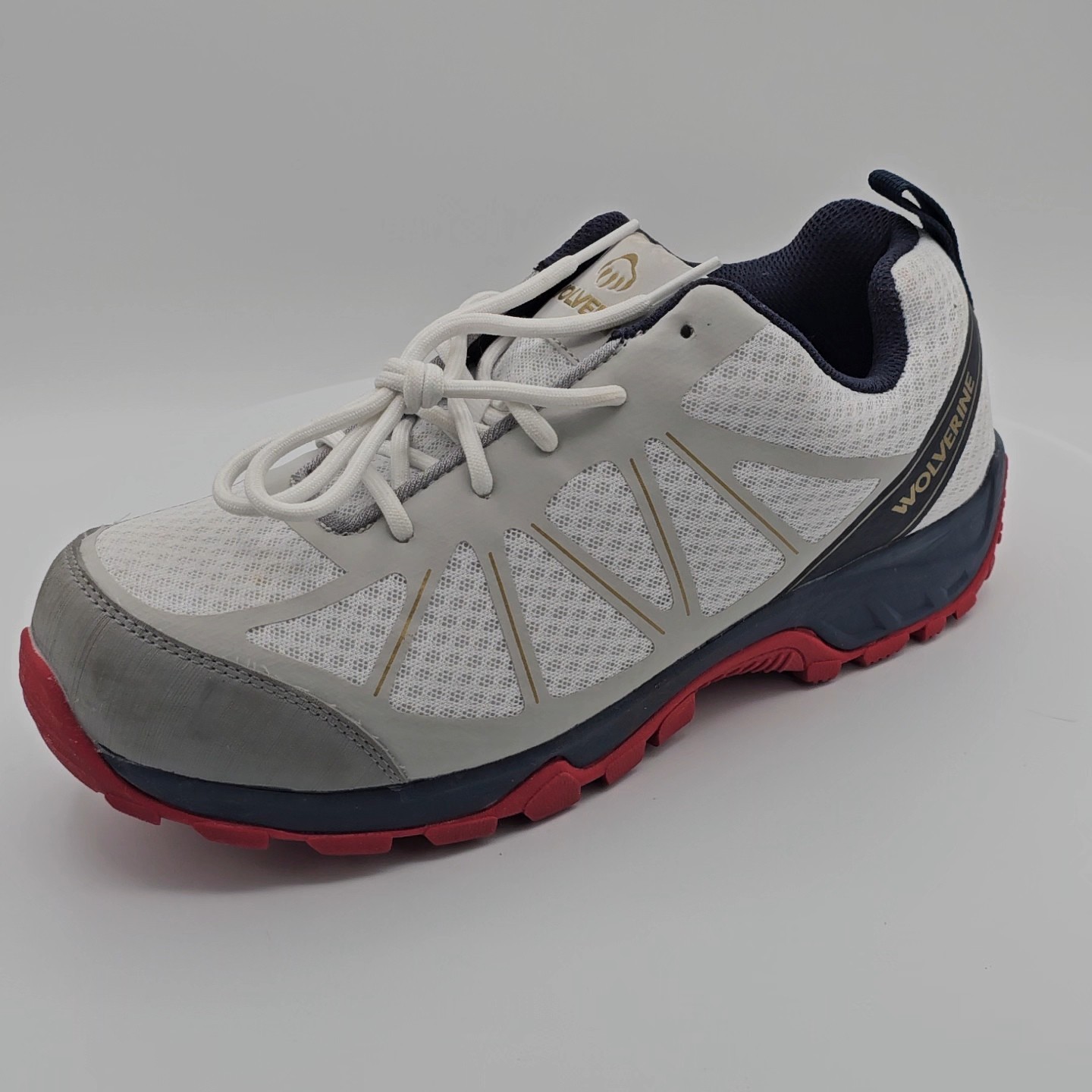Wolverine Amherst II CarbonMAX Gray Blue Red Mens 8.5 Composite Toe Work Shoes