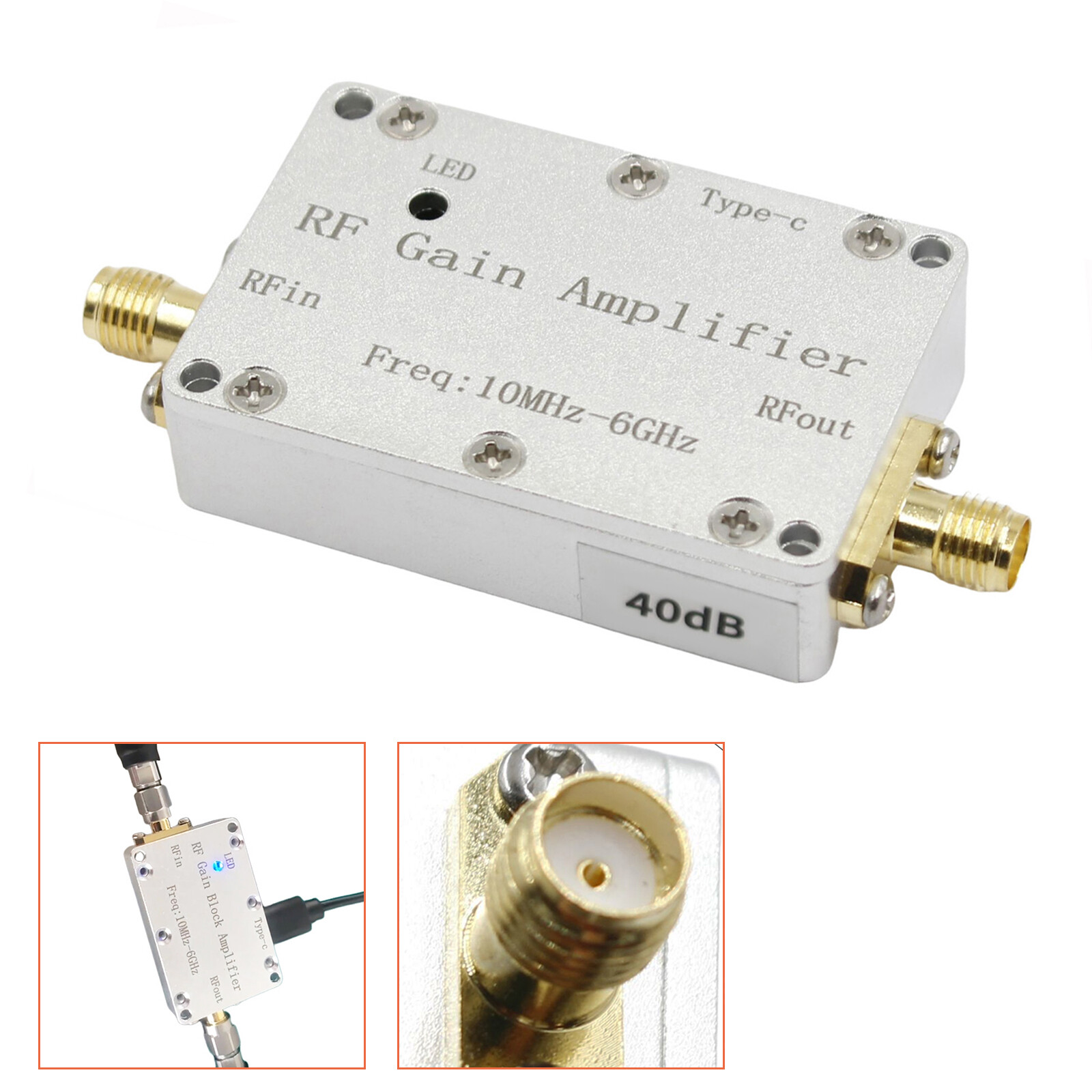 10M-6GHz RF Amplifier 40dB High Gain Driver Receiving Amplifier Signal Module US