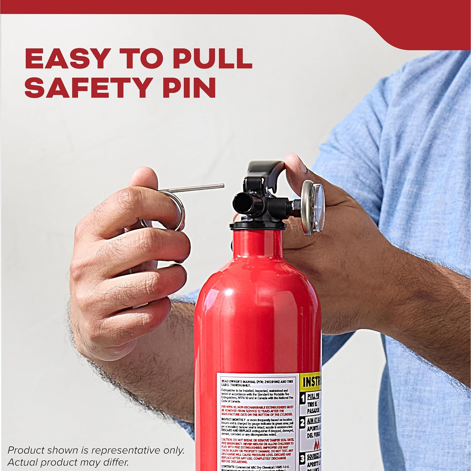 Fire Extinguisher for Home & Office Use, 5-B:C, 3.2 Lbs., USCG Approved with …