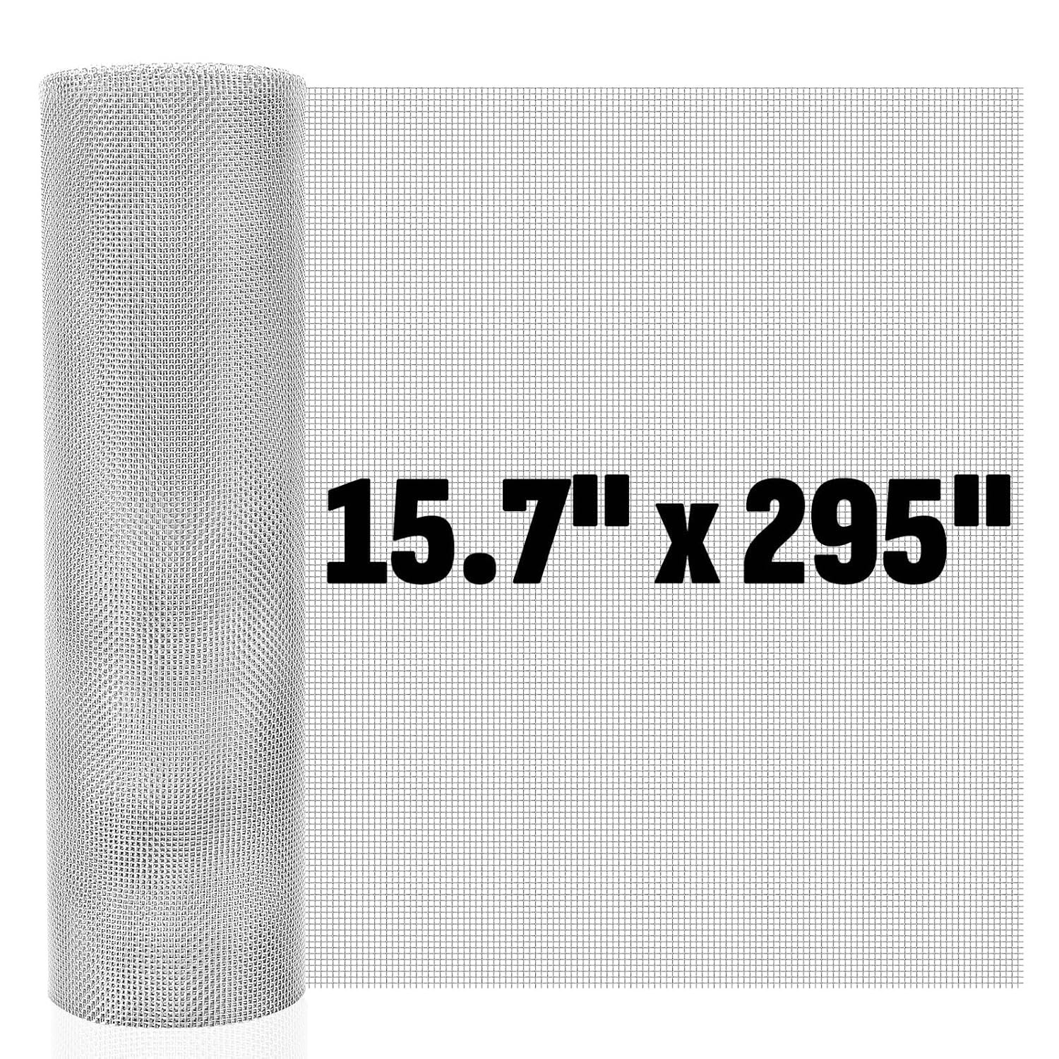 20 Mesh 304 Stainless Steel Mesh Screen, 15.7” x 295”40cm x 750cm Wire Scre…