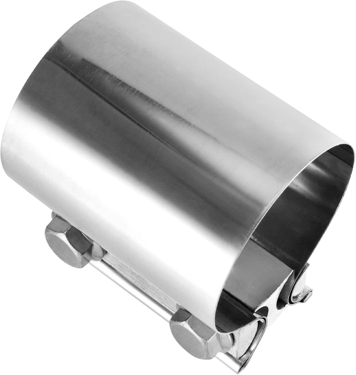 4 Pack 2.5 Inches Butt Joint Exhaust Clamp Sleeve, Stainless Steel Butt Joint Ex