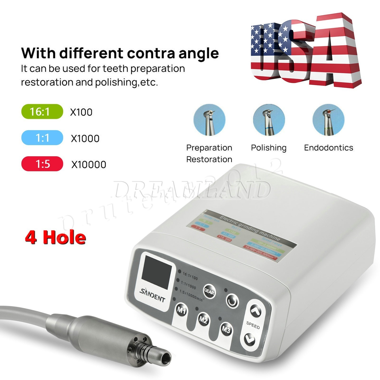 NSK Style Dental LED Brushless Electric Micro Motor /1:1/1:5 LED Handpiece DT