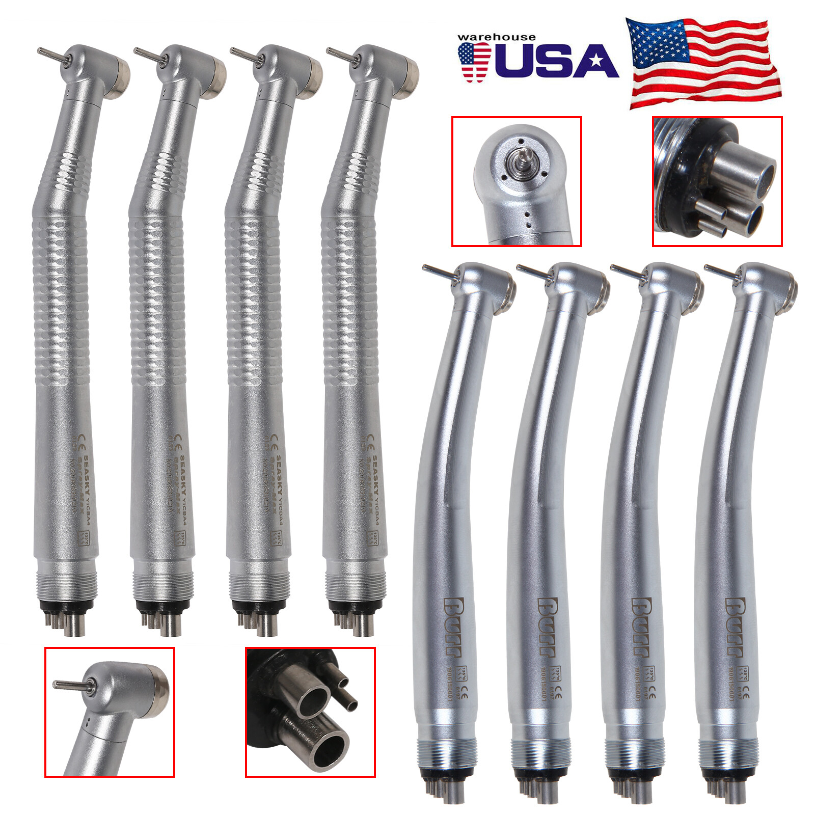1/10 Turbina NSK PANA MAX Style Dental Fast High Speed Handpiece 4 Hole U3BM KYZ