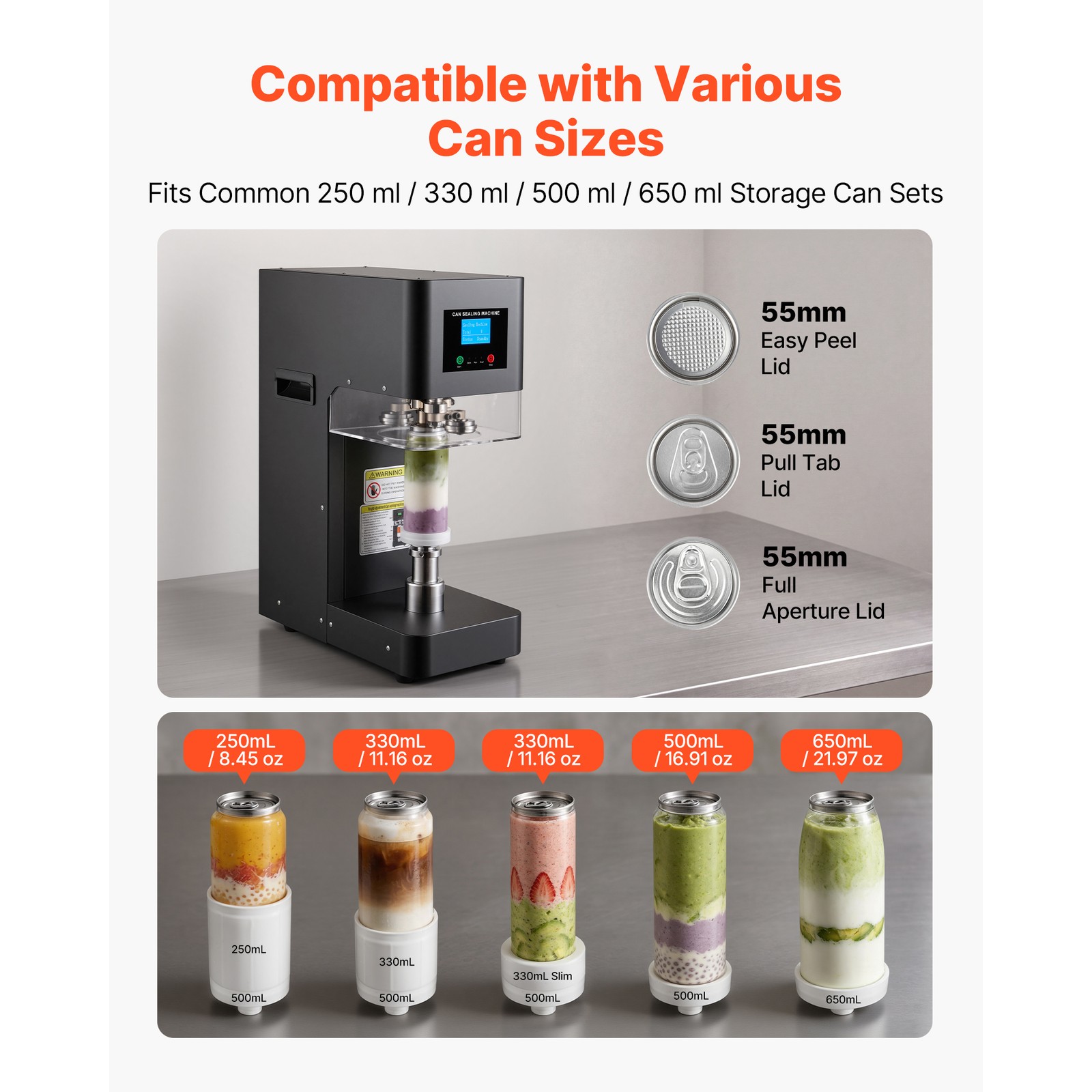 Uimoso Automatic Can Sealer Machine for Soda and Coffee Shops, Black