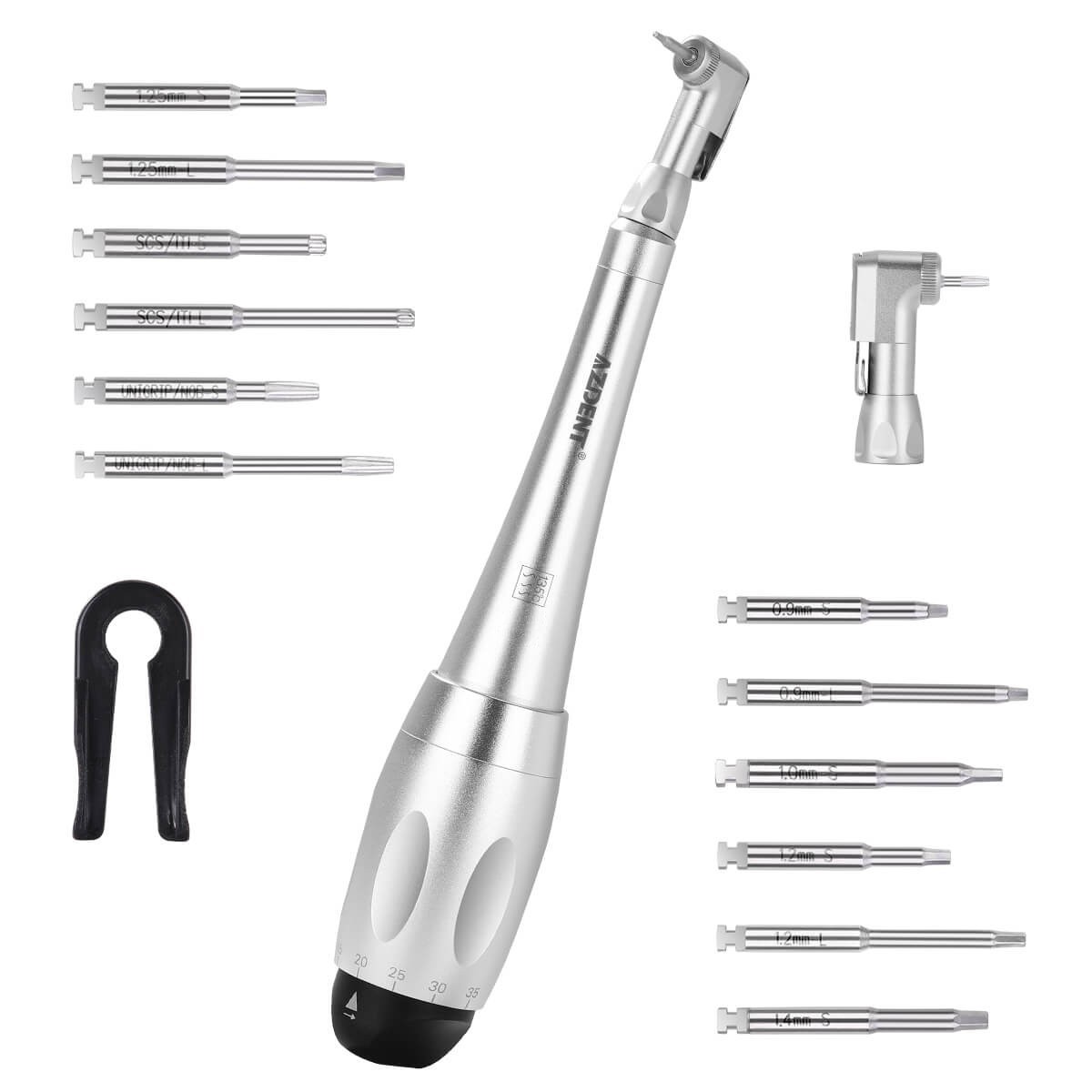 AZDENT Dental Universal Implant Kit Torque Wrench Contra Angle with 12 Drivers