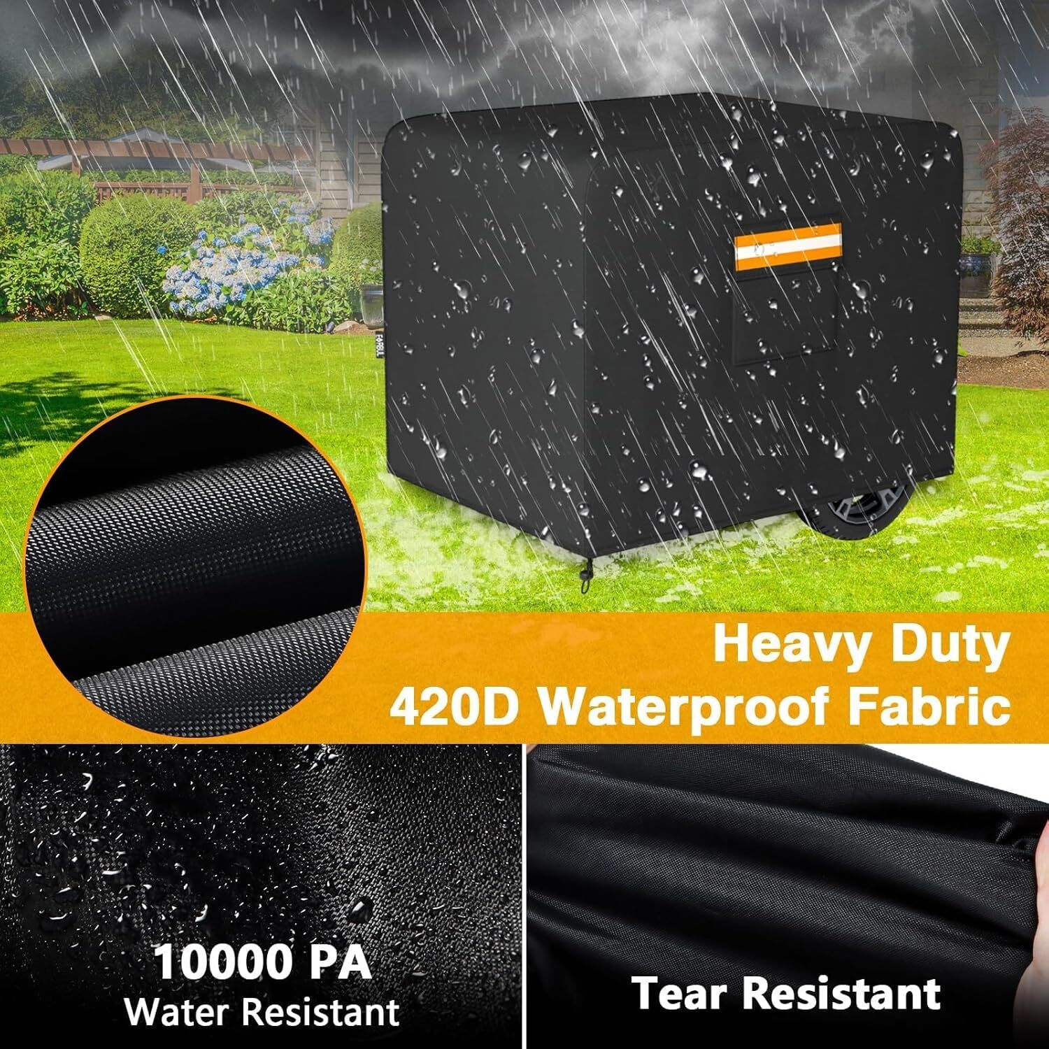 Generator Cover for Most Generators 5000-10000 Watt 32’’L x 24’’W x 24’’H 420D