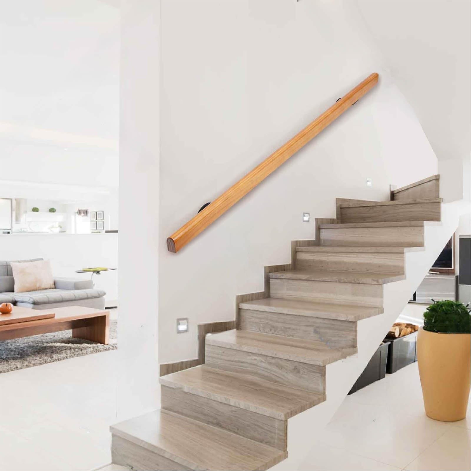 Wooden Handrails, 1-20ft Non-Slip Staircase Handrail, for Home Garden Corrido…