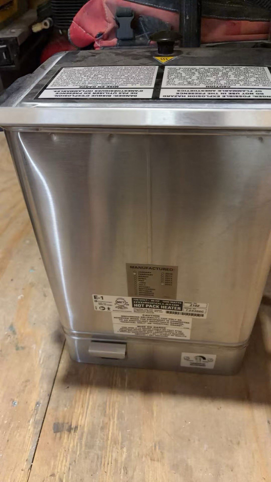 Chattanooga Hydrocollator Hot Pack Heater E-1 Model 2102 Physical Rehab