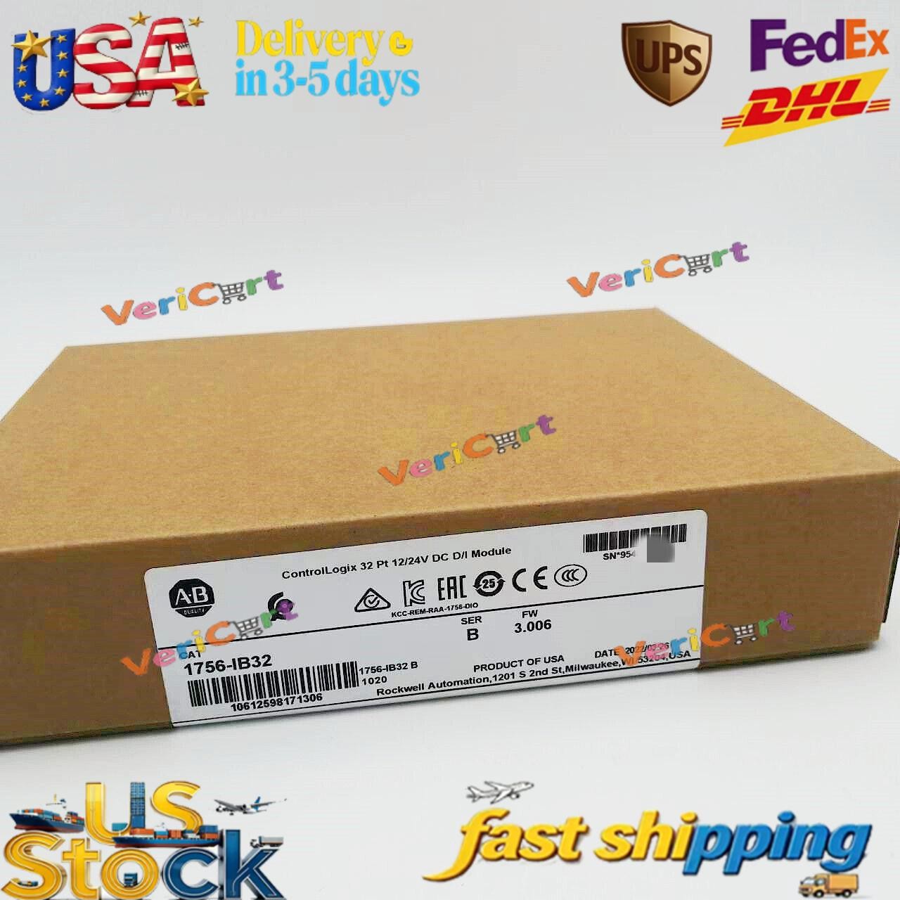 NEW- Allen Bradley 1756-IB32 AB SER B CONTROLOGIX 32 PT DC INPUT MODULE US USA