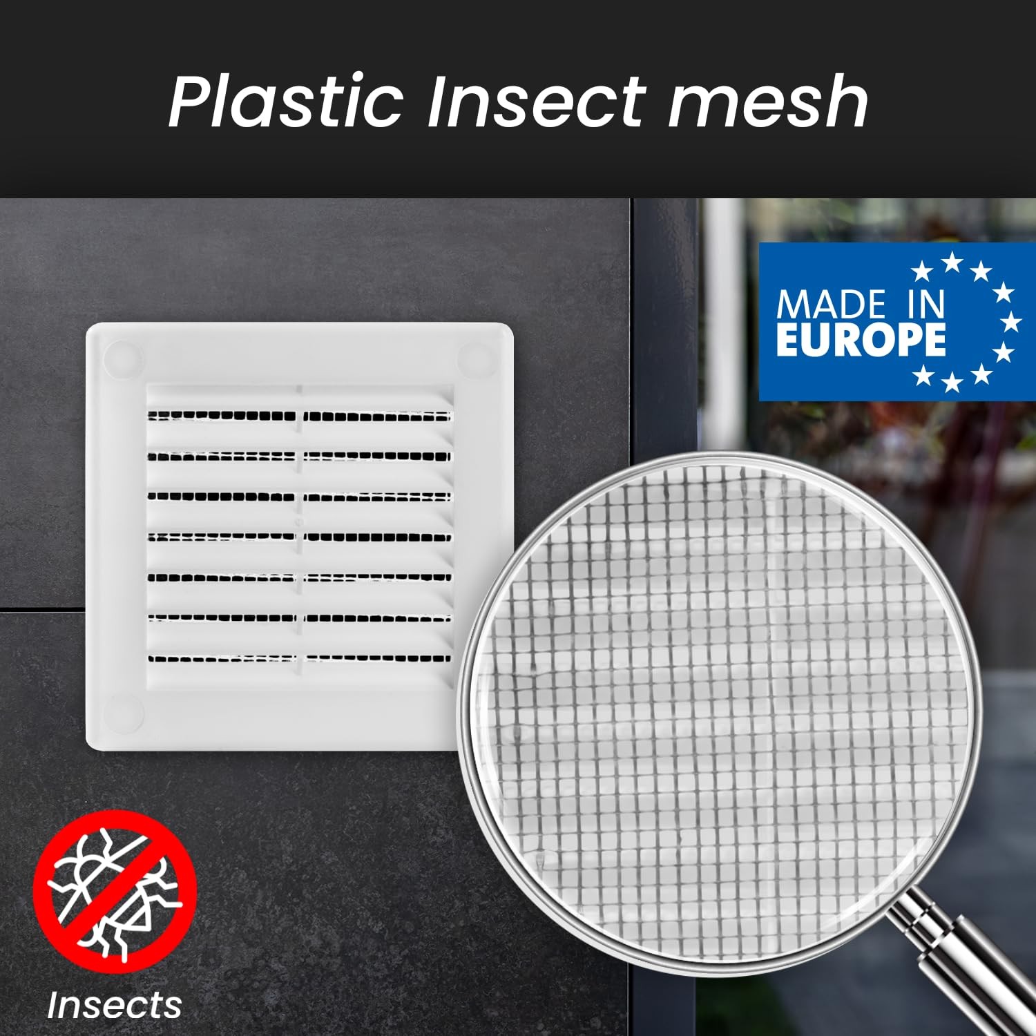 6 x 6 Inch Outer White Square Air Vent Cover Plastic Fresh Air Intake Vent …
