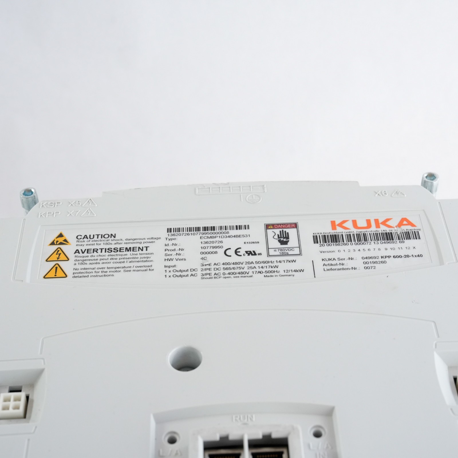 KUKA ECMBP1D3404BE531 / 049692 KPP 600-20-1×40 Power Pack Drive