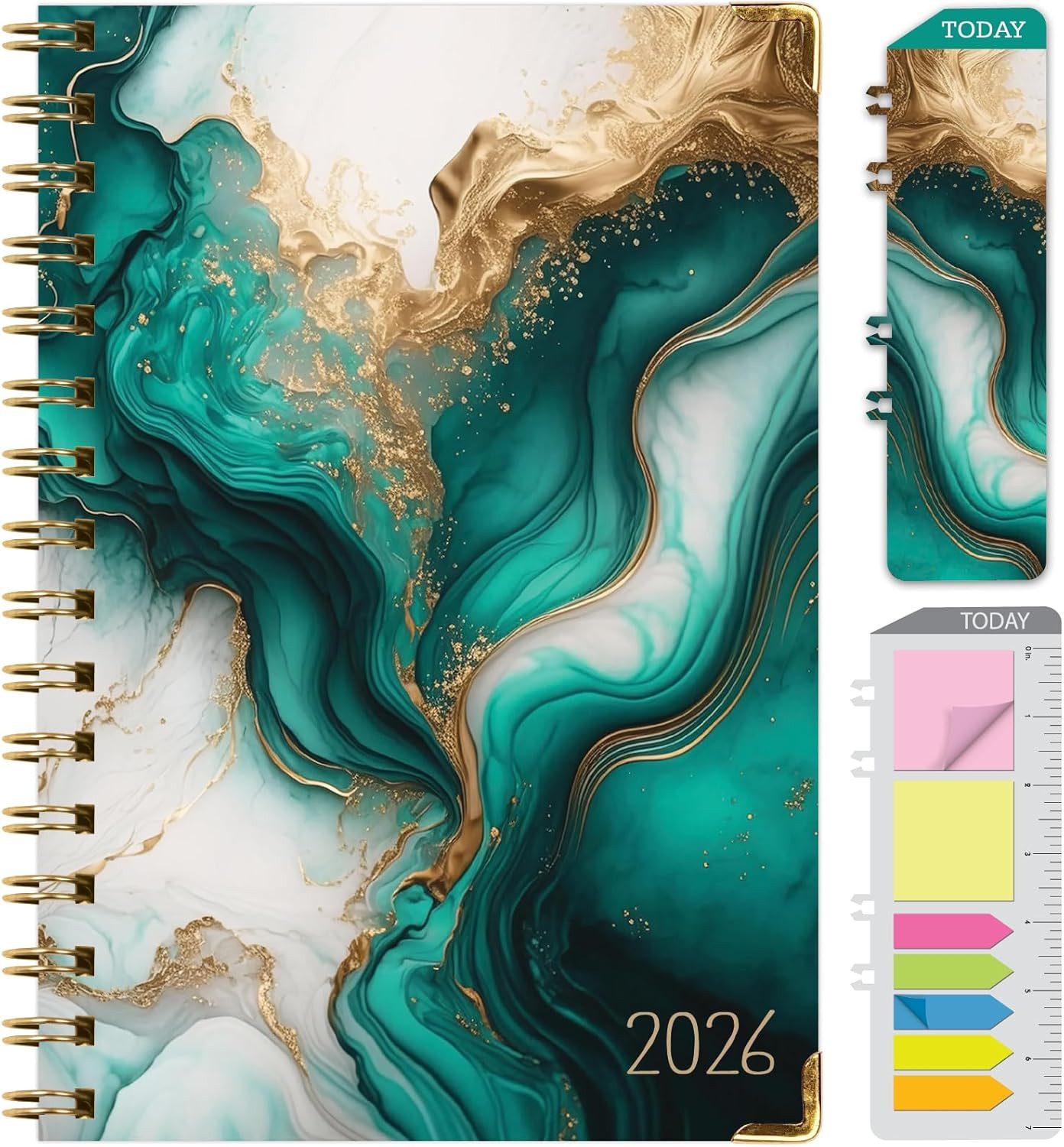 HARDCOVER 2026 Planner, 5.5″x8″: 14 Months (November 2025 – December 2026), Dail