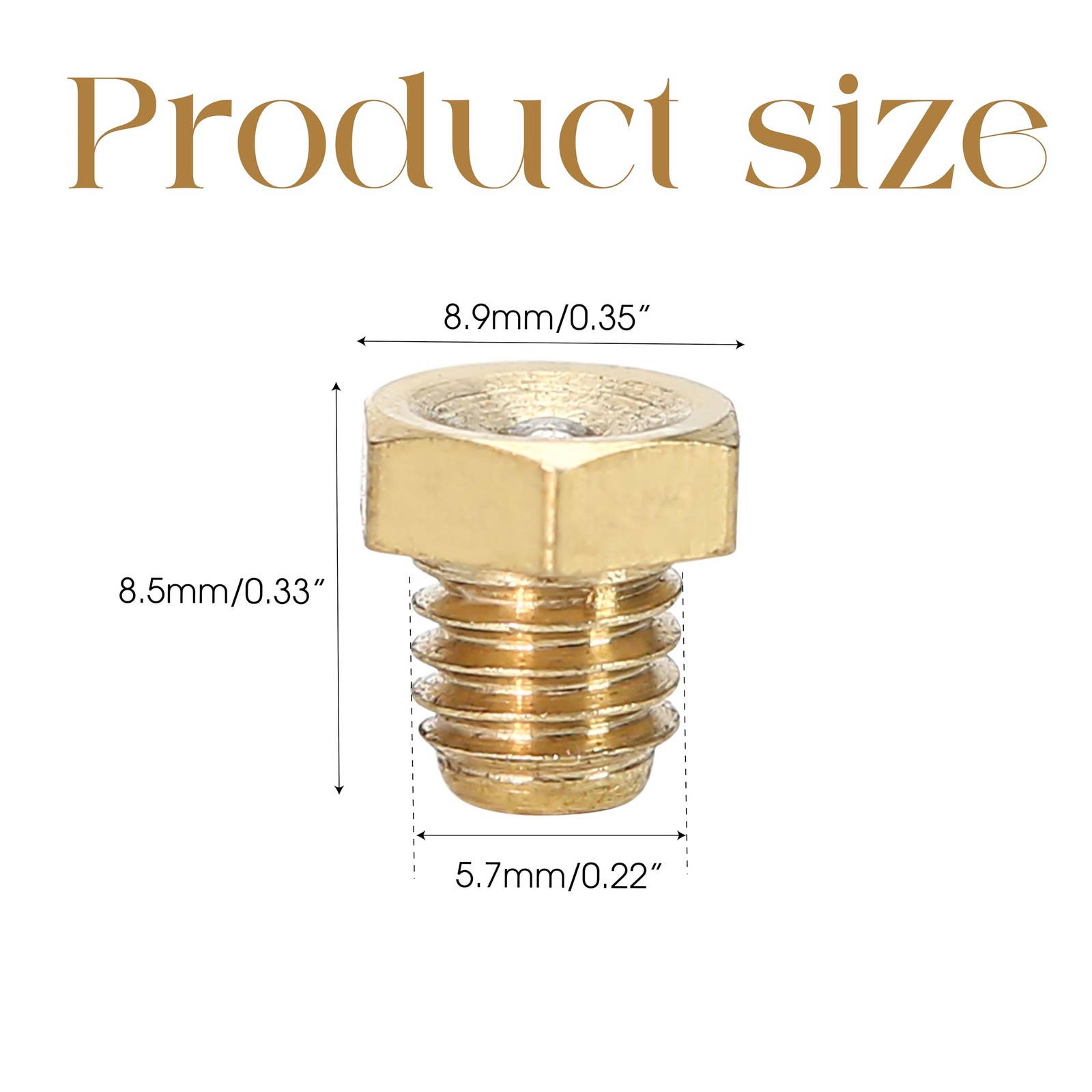 Lot 20 M6x1mm Flush Low Profile Zerk Grease Fittings Plug Flat Hex 6mm, Gold
