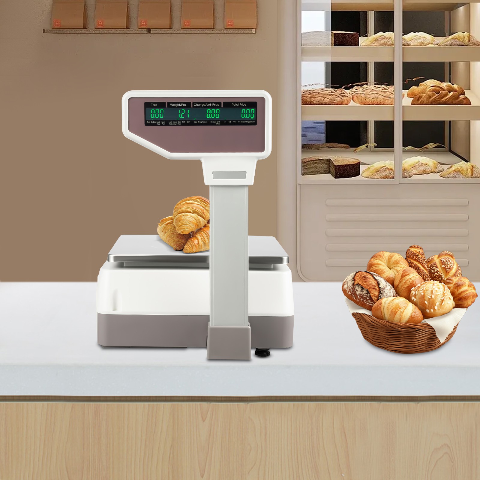Commercial Digital Price Computing Scale with Thermal Label Printer Supermarket