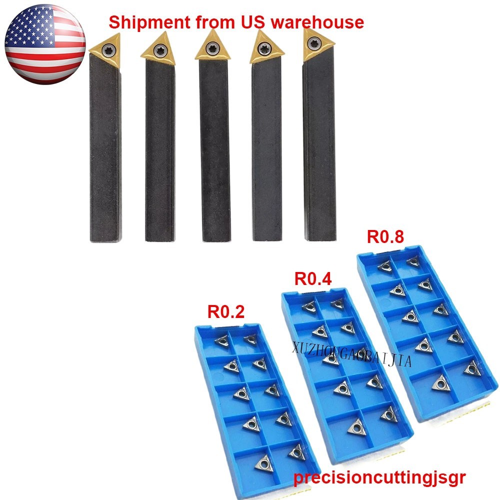 5 pc 1/4″ Lathe Indexable Carbide Insert + 35pcs Turning Tooling Bit Holder Set
