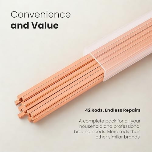 42 Pcs Brazing Rods AWS Bcup-5 15% Silver Solder Phos Copper Brazing Alloy Flat