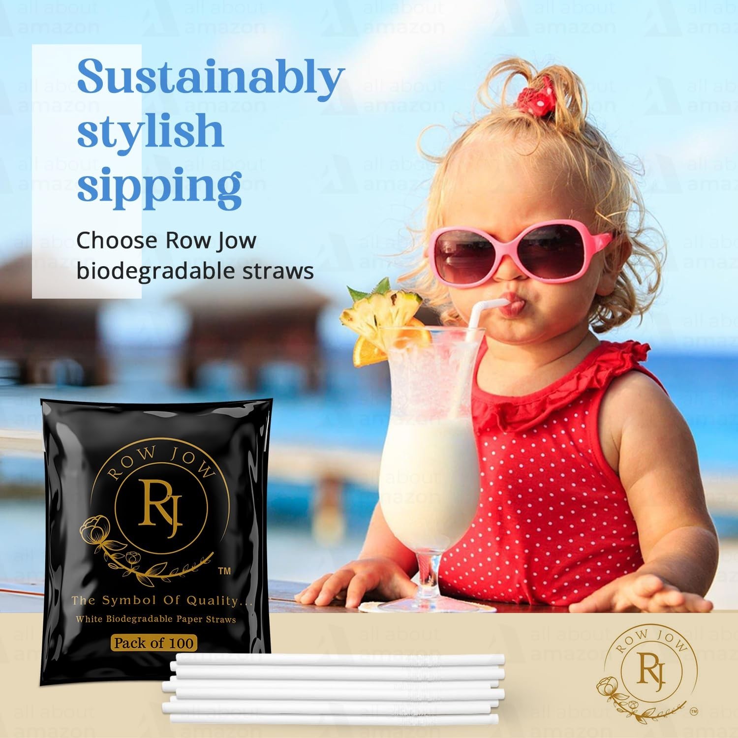 24 Hours Flex Paper Straws – (100pcs Paper Straws) 100% Biodegradable Ecofrie…